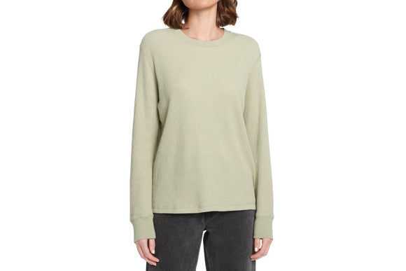 NNEKG Womens Long Sleeve Waffle Tee (Aloe Ha Size M)
