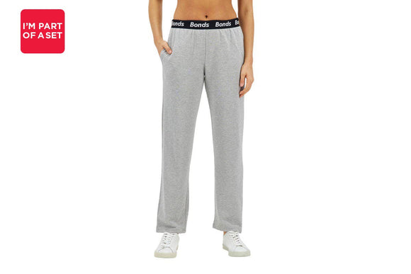 NNEKG Womens Terry Straight Trackies (Shadow Marle Size L)