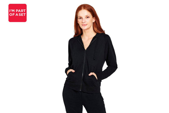 NNEKG Womens Terry Zip Hoodie (Black Size XS)