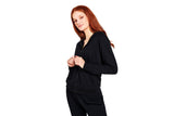 NNEKG Womens Terry Zip Hoodie (Black Size L)