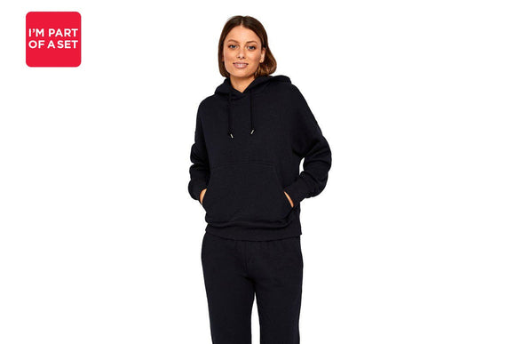 NNEKG Womens Brushed Pullover Hoodie (Nu Black Size XS)
