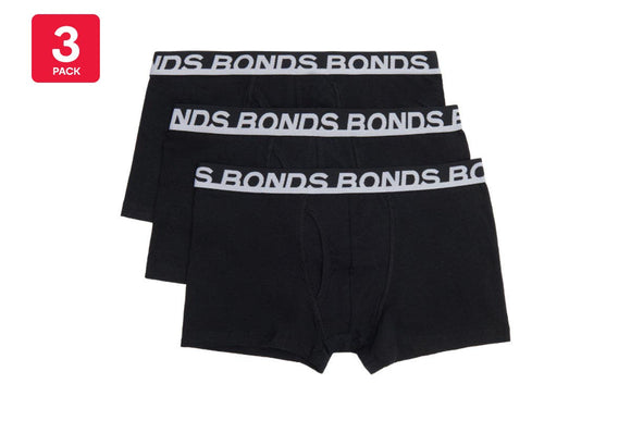 NNEKG Mens Everyday 3 Pack Trunks (Black Size M)