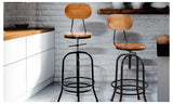 NNEDPE Rustic Industrial Bar Stool Wooden Top