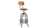 NNEDPE Rustic Industrial Bar Stool Wooden Top