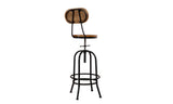 NNEDPE Rustic Industrial Bar Stool Wooden Top