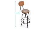 NNEDPE Rustic Industrial Bar Stool Wooden Top
