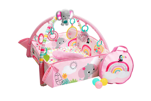 NNEKG Bright Starts 5 in 1 Your Way Ball Play Activity Gym & Ball Pit Rainbow Tropics
