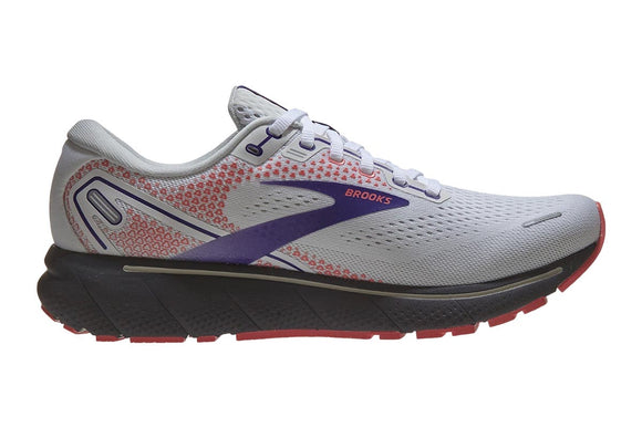 NNEKG Womens Ghost 14 Running Shoes (White Purple Coral Size 7H US)