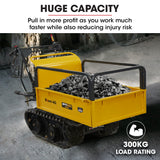 NNEMB Motorised Tracked Wheelbarrow Dumper-Briggs & Stratton CR950 Petrol Engine-300kg Capacity