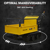 NNEMB Motorised Tracked Wheelbarrow Dumper-Briggs & Stratton CR950 Petrol Engine-300kg Capacity