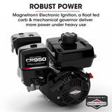 NNEMB Motorised Tracked Wheelbarrow Dumper-Briggs & Stratton CR950 Petrol Engine-500kg Capacity