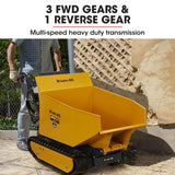 NNEMB Motorised Tracked Wheelbarrow Dumper-Briggs & Stratton CR950 Petrol Engine-500kg Capacity