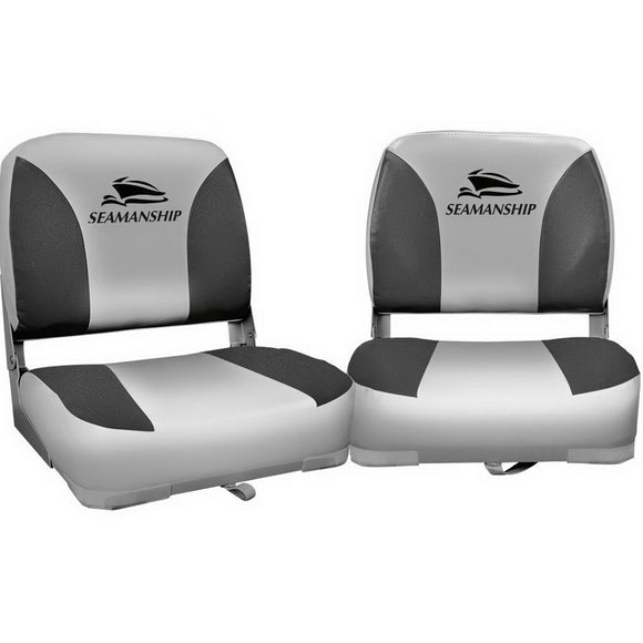 NNEDSZ Set of 2 Folding Swivel Boat Seats - Grey