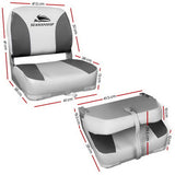 NNEDSZ Set of 2 Folding Swivel Boat Seats - Grey