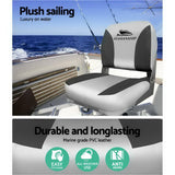 NNEDSZ Set of 2 Folding Swivel Boat Seats - Grey