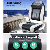 NNEDSZ Set of 2 Folding Swivel Boat Seats - Grey & Black