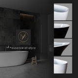 NNEMB 1600x670x780 Bathtub Gloss White Freestanding Acrylic