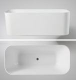 NNEMB Freestanding Bath Tub Gloss Acrylic Round 1750x800x633 White