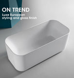NNEMB Freestanding Bath Tub Gloss Acrylic Round 1750x800x633 White