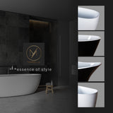 NNEMB 1700x690x590mm Bathtub Gloss Black and White Oval Shaped Freestanding Acrylic