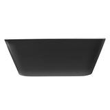 NNEMB 1700x690x590mm Bathtub Gloss Black and White Oval Shaped Freestanding Acrylic