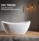 NNEMB Freestanding Bath Tub Gloss Acrylic Round 1680x760x730 White