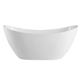 NNEMB Freestanding Bath Tub Gloss Acrylic Round 1680x760x730 White