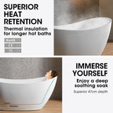 NNEMB Freestanding Bath Tub Gloss Acrylic Round 1680x760x730 White
