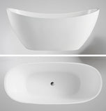 NNEMB Freestanding Bath Tub Gloss Acrylic Round 1680x760x730 White