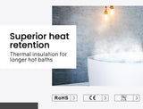 NNEMB 1600x800x580 Bathtub Matte White Oval Shaped Freestanding Acrylic