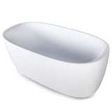 NNEMB 1600x800x580 Bathtub Matte White Oval Shaped Freestanding Acrylic