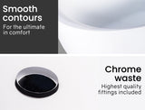 NNEMB 1600x800x580 Bathtub Matte White Oval Shaped Freestanding Acrylic