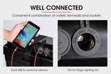NNEMB Battery Box for Deep Cycle Batteries-with 12V and 2x USB-for Caravan Camper Trailer Boat