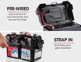 NNEMB Battery Box for Deep Cycle Batteries-with 12V and 2x USB-for Caravan Camper Trailer Boat