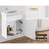 NNEDSZ 400mm Bathroom Vanity Basin Cabinet Sink Storage Wall Hung Ceramic Basins Wall Mounted White
