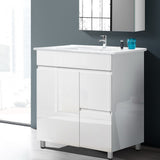 NNEDSZ 750mm Bathroom Vanity Cabinet Unit Wash Basin Sink Storage Freestanding White
