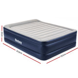 NNEDSZ Queen Air Bed Inflatable Mattress Sleeping Mat Battery Built-in Pump