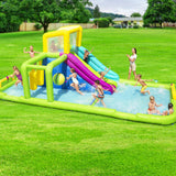 NNEDSZ Inflatable Water Pack Pool Slide Castle Playground H2OGO Splash Course