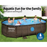 NNEDSZ Swimming Pool Above Ground Pools Power Steel Frame Filter Pump 4.27M