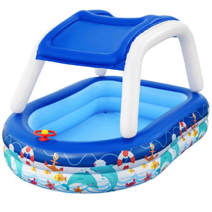 NNEDSZ Kids Play Pools Above Ground Inflatable Swimming Pool Canopy Sunshade