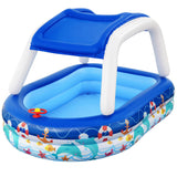 NNEDSZ Kids Play Pools Above Ground Inflatable Swimming Pool Canopy Sunshade
