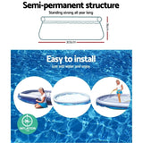 NNEDSZ Above Ground Swimming Pool 305x76cm Fast Set Pool Family