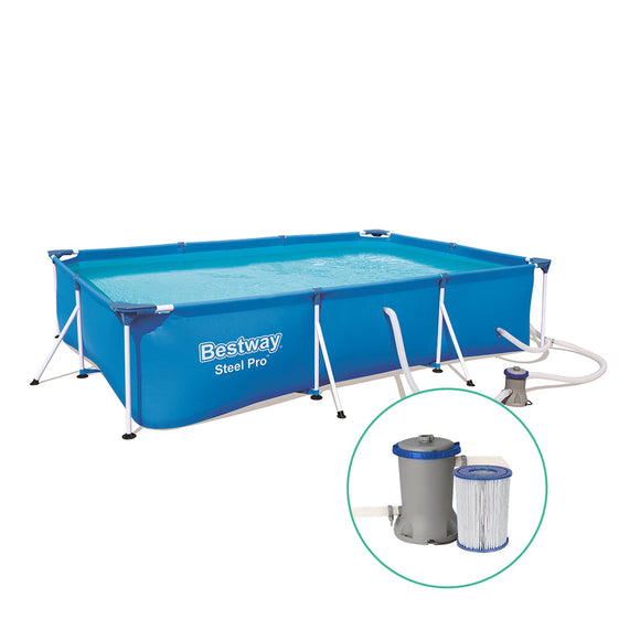 NNEDSZ Swimming Pool Steel Frame Above Ground Rectangular Pool Filter Pump