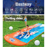 NNEDSZ Water Slip And Slide Kids Inflatable Splash Toy Outdoor Triple 4.88M