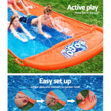 NNEDSZ Water Slip And Slide Kids Inflatable Splash Toy Outdoor Triple 4.88M