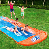 NNEDSZ Water Slip And Slide Kids Inflatable Splash Toy Outdoor Triple 4.88M
