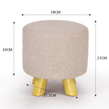 NNEDPE Luxury Chic Wooden Footstool Ottoman Blue