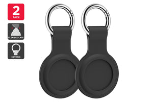 NNEKG Silicone Case Cover for Apple AirTag 2 Pack (Black)
