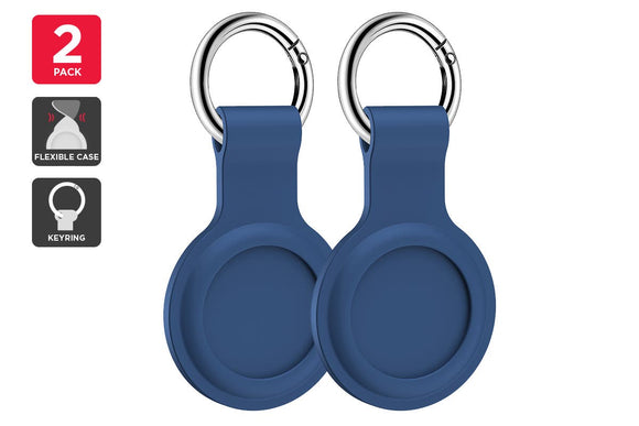 NNEKG Silicone Case Cover for Apple AirTag 2 Pack (Blue)