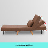 NNEDPE Sarantino Adjustable Chair Single Sofa Bed Faux Linen - Brown